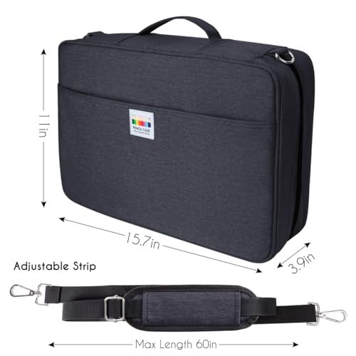 YOUSHARES Big Capacity Colored Pencil Case - 480 Slots large Pen Case Organizer with Multilayer Holder for Prismacolor Colored Pencils & Gel Pen (Black) - color: Black