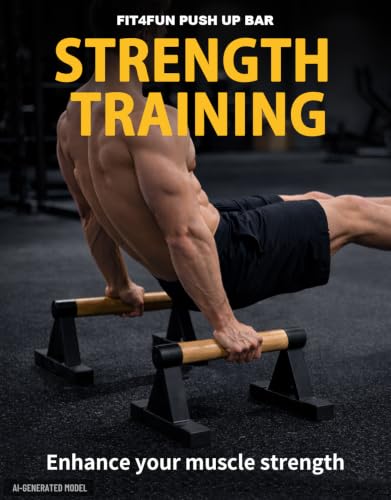 Push Up Bars 2PCS, Wooden Parallettes for Calisthenics Training | Non-Slip Base, 550 LBS Capacity, Stable Metal Structure, Solid Wood Handle, Upper Body Strength Training