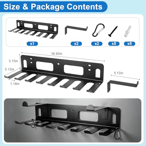 Gym Equipment Storage Rack, Multifunctional Workout Equipment Storage, Gym Wall Storage for Resistance Bands, Yoga Mats, Jump Ropes, Barbells