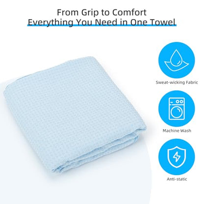 YESLIFE Non-Slip Yoga Towel, 2-Pack 72"x24", Blue, Set A | Microfiber yoga mat towel, grip dots, sweat absorbent, hot yoga Pilates workout, Blue, set A - color: 2 Blue