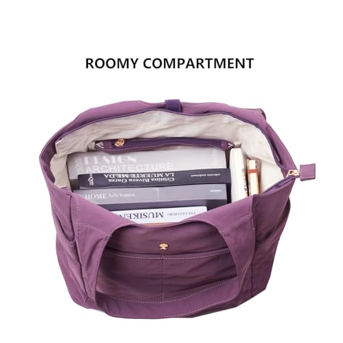 ESVAN Yoga Tote Bag Mat bag Women Shoulder Bags Carryall Tote for Travel Office Workout Gym Nurse Beach - color: Nylon Blue Purple
