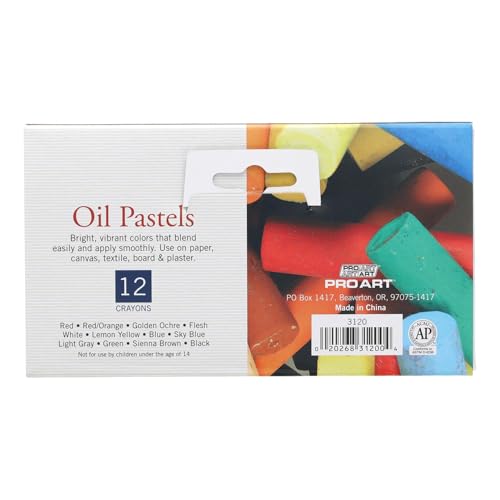 Pro Art Oil Pastel Set Jumbo 12 Bright Color