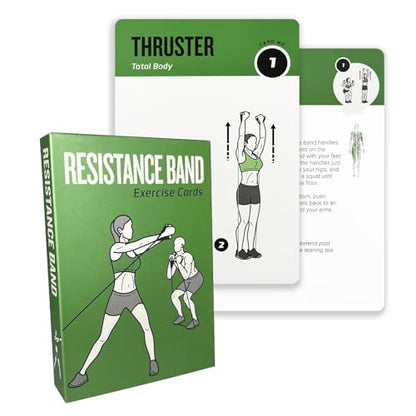 Resistance Belt Workout Cards, 62 Exercises Cards Deck Large Size 5" x 3.5" Fitness Cards for Women & Men, Beginner Fitness Guide to Training Exercises at Home or Gym - style: Resistance Belt