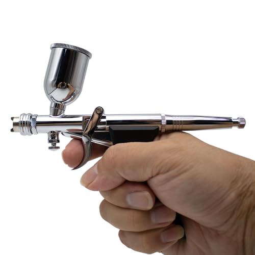 Uouteo Airbrush Kit, Airbrush Trigger Gun with 0.3mm Fan Spray Cap/Needles/Nozzles, 15 CC Cup for Painting Model Nails Cake Makeup - color: 217BA 0.3mm Airbrush Kit