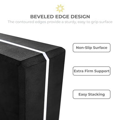 Bulk 4in High Density Striped Yoga Blocks, 10 Pack