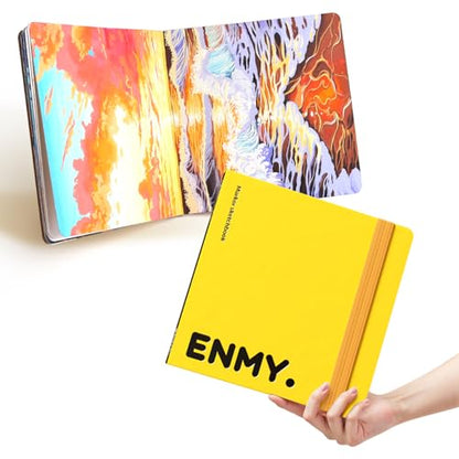 ENMY Acrylic Marker Sketch Pad, 6.7×6.7 Bleed-Proof Marker Paper,140lb/300gsm Heavyweight Sketchbook, 30 Sheets Drawing Pad Glue-Bound with Hard Backing for Artists, Students (L 17×17 cm) - size: L（6.7×6.7 inch）