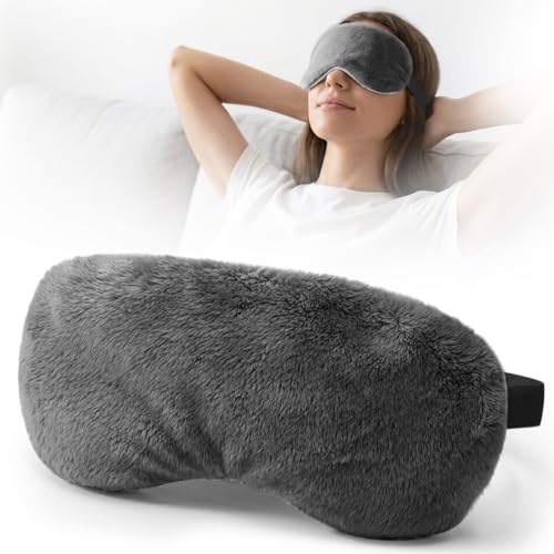 MORLIDEN Heated Eye Mask for Dry Eyes & Stye - Microwavable Warm Compress | For Blepharitis, Chalazion, MGD-Lightweight, No Heavy Pressure-Reusable Moist Heat Mask with Natural Flaxseed (Gray) - color: Gray