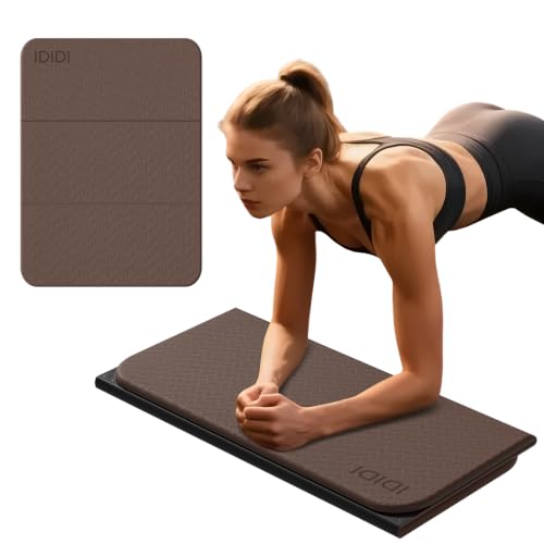 Foldable Exercise Pad Extra Thick 1.2" x 14" x 24" - color: Dark brown+black