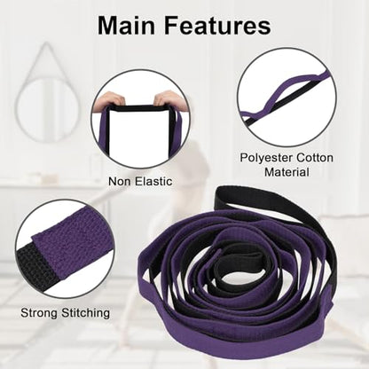 Amrules Yoga Strap for Stretching, Black