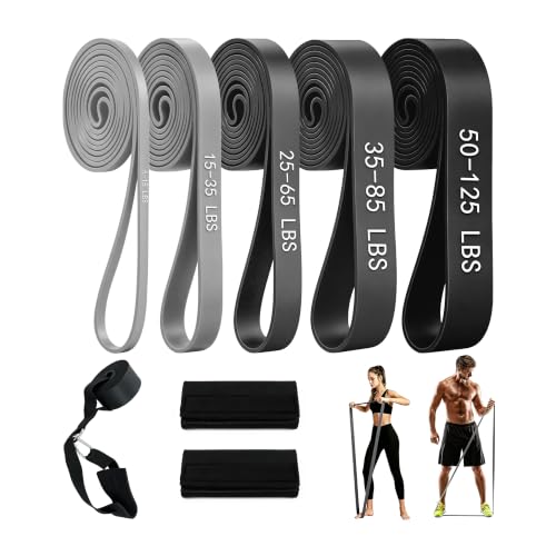 5-Level Resistance Bands for Working Out, Pull Up Assistance Bands - color: 5PCS-Gray Gradient(03)