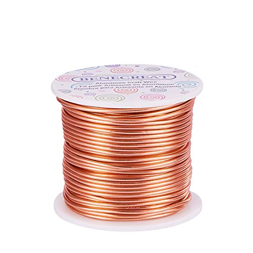 BENECREAT 9 10 12 15 17 18 20 Gauge Aluminum Wire (18 Gauge,492 FT) Anodized Jewelry Craft Making Beading Floral Colored Aluminum Craft Wire for Garden, Model Making - Copper Tone - color: Copper, size: 18 Gauge