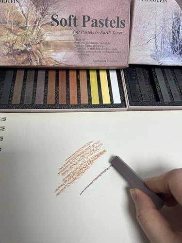 12-Pack Grey Tone Square Soft Pastels&24 Colors Soft Pastel Pencils