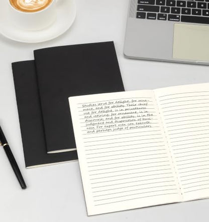 24 Pack A5 Black Cover College Ruled Notebooks Bulk, Journaling Notebooks | A5 Lined College Ruled Notebook, 8.3x5.5 Inches 60 Pages Travel Journal Notebooks Set for Work, School, Writing - color: Black, style: Black-24-Lined