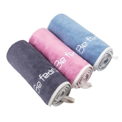 Microfiber Gym Towels for Men Women Workout - 14"x29" - Set of 3 - color: Blue+dark Pink+grey