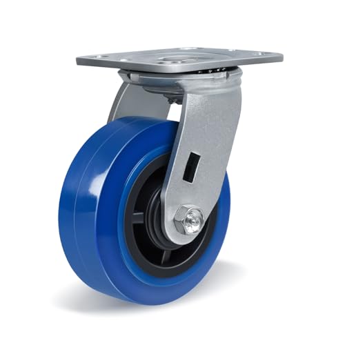 5'' X 2'' Caster, Heavy Duty Caster Wheel, Polyurethane on Polyolefin Core with Roller Bearing, Load 800lbs per Industrial Casters (1 Swivel) - style: 1 Swivel