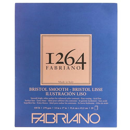 Fabriano 1264 Bristol Pad, Smooth, 14" x 17" - size: 14 x 17