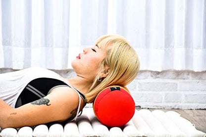 Leewadee Small Yoga Bolster – Shape-Retaining Cervical Neck Roll, Tube Pillow for Comfortable Reading, Kapok Filling, 22 x 6 x 6 inches - color: Sf02 - Orange