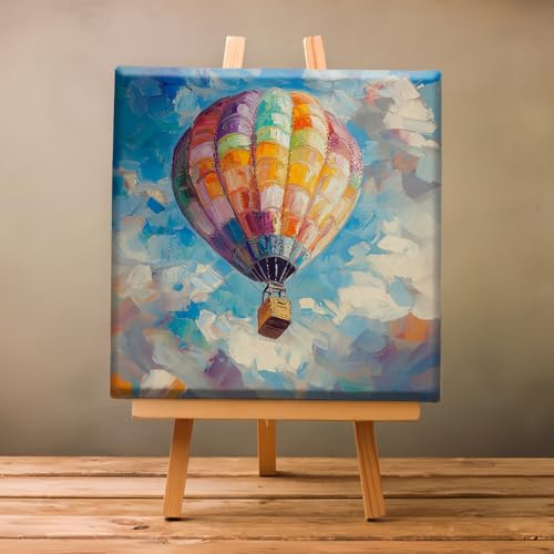Natuyalo Paint by Numbers Kit for Adults Framed, Colorful Hot Air Balloon DIY Acrylic Painting Paint by Numbers Kits on Canvas with Frame, Adults Drawing Kit for Home Decor 12x12 Inch - color: Color-02