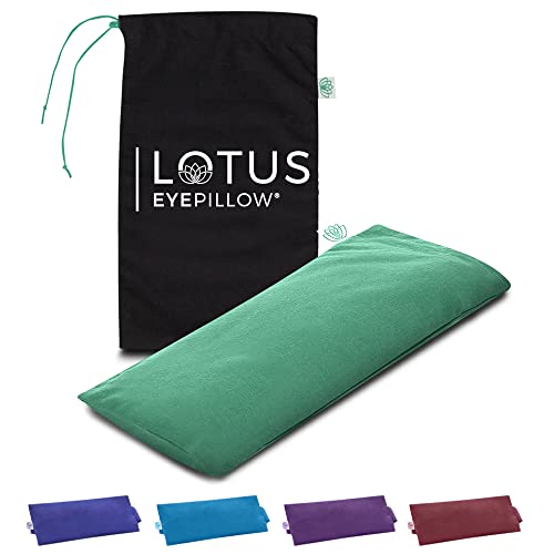 Lotus Lavender Eye Pillow - Weighted Mask for Meditation - color: Green