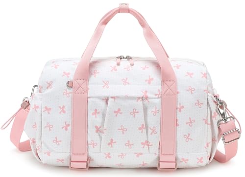LEDAOU Small Gym Bag for Women - color: Pink Bow, size: Mini-14"