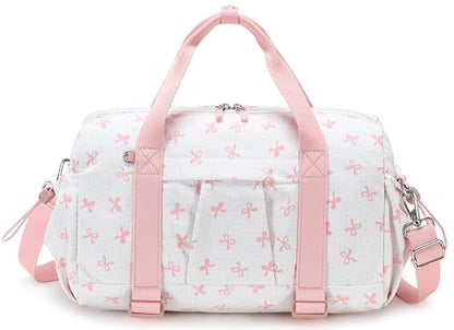 LEDAOU Small Gym Bag for Women - color: Pink Bow, size: Mini-14"