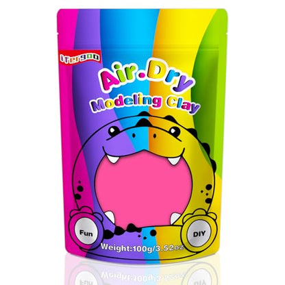 ifergoo 100g Pink Air Dry Clay, 3.5oz DIY Creative Modeling Clay for Kids | Refill Foam Magic Clay for School Art & Craft Project, Slime Supplies, Ultra-light & Soft, Gift for Age 3-12 Boys & Girls - color: Pink/100g