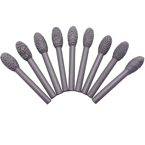Luxzio Clay Texture Roller Set, Oval Clay Modeling Pattern Rollers, 9PCS | Texture Tools with Ergonomic Handles for Polymer Clay, Pottery, Ceramics, Sculpting, Painting and DIY Crafts