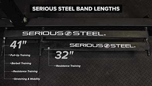 Serious Steel Fitness 81.3cm(32인치) 저항 트레이닝 밴드 (휴대용 운동 밴드 시스템 트레이닝 밴드 - 152cm(5피트 10인치) 미만의 개인에게 적합) - color: #5 블랙 (27.2-68kg(60-150파운드))
