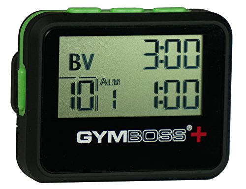 Gymboss Plus Interval Timer and Stopwatch - Black/Green Softcoat - color: Black / Green