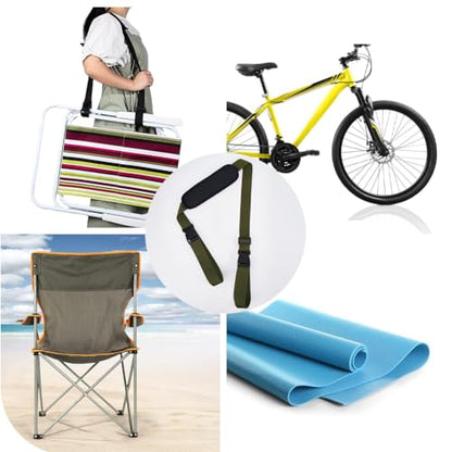 GORGECRAFT Adjustable Carrying Strap Beach Chair Backpack Anti-Slip Shoulder Carry Straps Replacement Universal for Foldable Bikes Scooter Camping Backpacking Picnics Outdoor Olive Green 106-176cm - color: Dark Olive Green