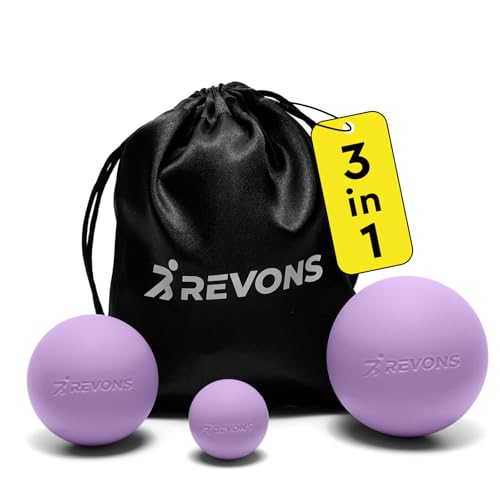 3 in 1 Massage Ball Set - Lacrosse Balls for Myofascial Release, Back Pain Relief, Face Fitness, Trigger Points, Yoga, Physical Therapy, Muscle Recovery and Soft Deep Tissue Massage (Purple) - color: Purple