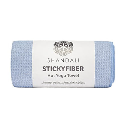 Shandali Hot Yoga Towel - Mat-Sized, Microfiber, Super Absorbent, Anti-Slip, Injury Free, 24" x 72" - Best Bikram Yoga Towel - Exercise, Fitness, Pilates Gear - color: Blue