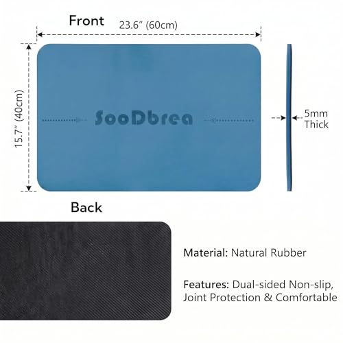 Mini Small Yoga Mat 23.6×15.7in 5mm Thin Portable Non-Slip Knee Pad