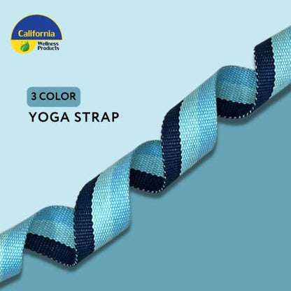 California Yoga Strap | Yoga Belt with Safe Adjustable D-Ring Buckle for Pilates | Stretching Strap | Exercise Bands | Physical Therapy | Improves Sitting Posture - color: Blue-10ft