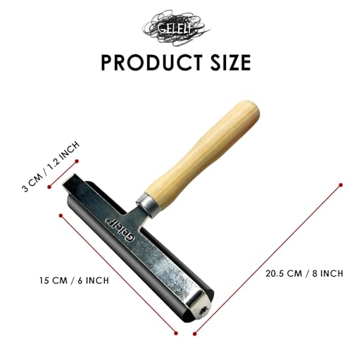 GELELF Smooth Peeling Brayer Roller - Wood Hand Roller Rollers Ink Roller Tape Roller for Gluing Taping Gel Printing Inking Block Printmaking Stamping Scrapbooks (#7: 6 Inch (15CM)) - color: #7: 6 Inch (15CM)