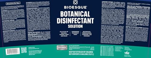 Bioesque Botanical Disinfectant Solution, Heavy Duty Broad-Spectrum Disinfectant, Kills 99.9% of Bacteria, Viruses*, Fungi, & Molds, 5 Gallon (Pack of 1) - size: 640 Fl Oz (Pack of 1)