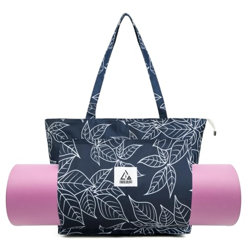 IwIeIaIrI Yoga Tote Mat Bag Carrier for Women with Mat Holder | Yoga Mat Bag Gym with Zipper Pocket, Polyester Material, Fits Workout Supplies. Great Yoga Accessory Gift - color: Blue