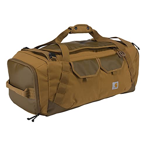 Carhartt Heavy Haul Utility Duffel Bag's, Water-Resistant Packable Bag for Jobsite, Gym, and Travel - color: Carhartt Brown, style: 55l