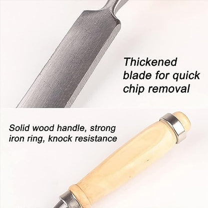 4PCS Semi-Circular Woodworking Chisel Set - Chrome Vanadium Steel Carpenter Wood Carving DIY Gouge Chisels for Beginners & Hobbyists