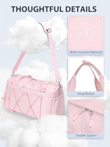 RHDZO Small Gym Bag for Women with Yoga Mat Holder and Wet Pocket, Pink - color: Pink