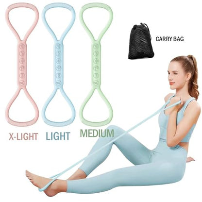 2026 Upgraded Figure 8 Resistance Band for Physical Therapy, Shoulder Back Arm Exercise Bands, 3 Resistance Levels for 15 25 35lb for Kids Adult Elderly - color: 35LB Green