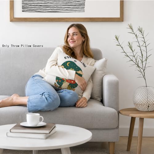Everything is Figureoutable Inspirational Throw Pillow Cover 18x18 - color: Everything is Figureoutable
