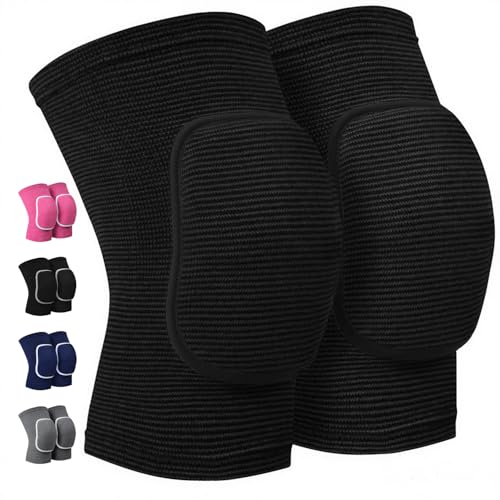 Volleyball Knee Pads for Dancers, RYBTB Soft Breathable Knee Pads for Men Women Kids Knees Protective, Knee Brace for Volleyball Football Dance Yoga Tennis Running Cycling Workout Climbing (Black, Large) - color: Black, size: Large