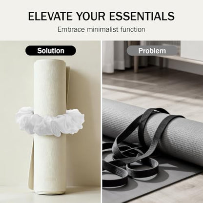 Slim Panda Yoga Mat Scrunchie,Style & Cute Mat Holder,Stretchable Velvet Fabric Fit All Standard Yoga Mats (mat not included) - color: White