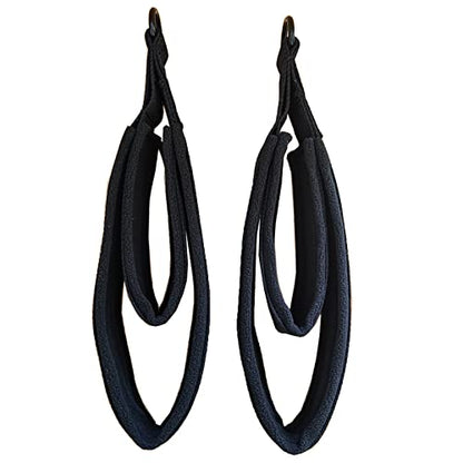 LOOEEL 2Pcs Pilates Double Loop Straps Feet Fitness Equipment Straps Double Padded Pilates D-Ring Loops Yoga Double Loop Straps Handle Straps Pilates Reformer Accessories for Home Gym Workout
