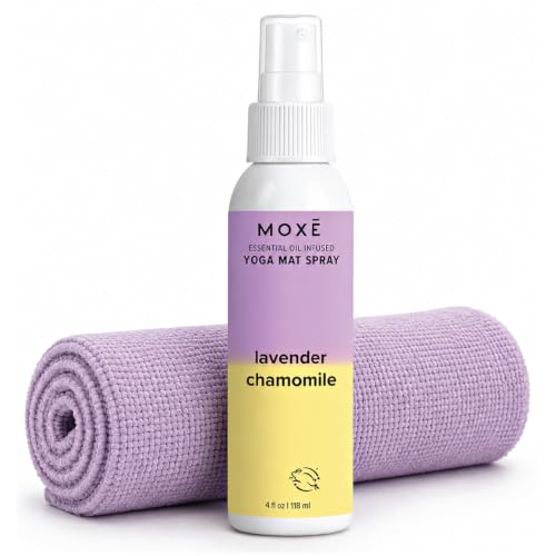 MOXE Yoga Mat Cleaner Spray, Lavender & Chamomile Essential Oil, 4oz - size: 4 Fl Oz (Pack of 1)