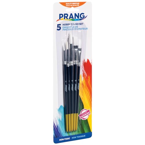 Prang Hobby Paint Brush Set, Assorted Sizes, 5 Brushes/Set, 1 Set - size: 5 Count (Pack of 1)