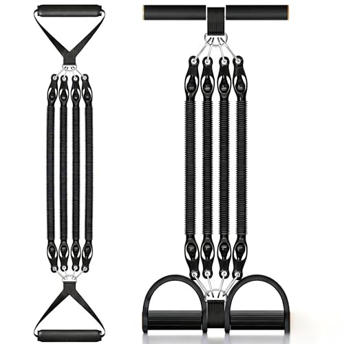 Multifunction Tension Rope, 2 Tubes Stretch Yoga Pedal Tension Strap, Adjustable Resistance, Tension Rope Fitness Equipment (Black) - color: Black-4 Tubes