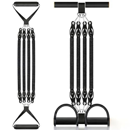 Multifunction Tension Rope, 2 Tubes Stretch Yoga Pedal Tension Strap, Adjustable Resistance, Tension Rope Fitness Equipment (Black) - color: Black-4 Tubes