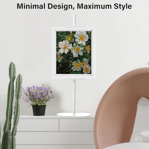 Adjustable Tabletop Easel Stand - Up to 28" Height, Metal Easel Stands for Sign, White Modern Picture Easels for Display, Heavy Duty Easels with Base for Art Paintings Photos - color: White